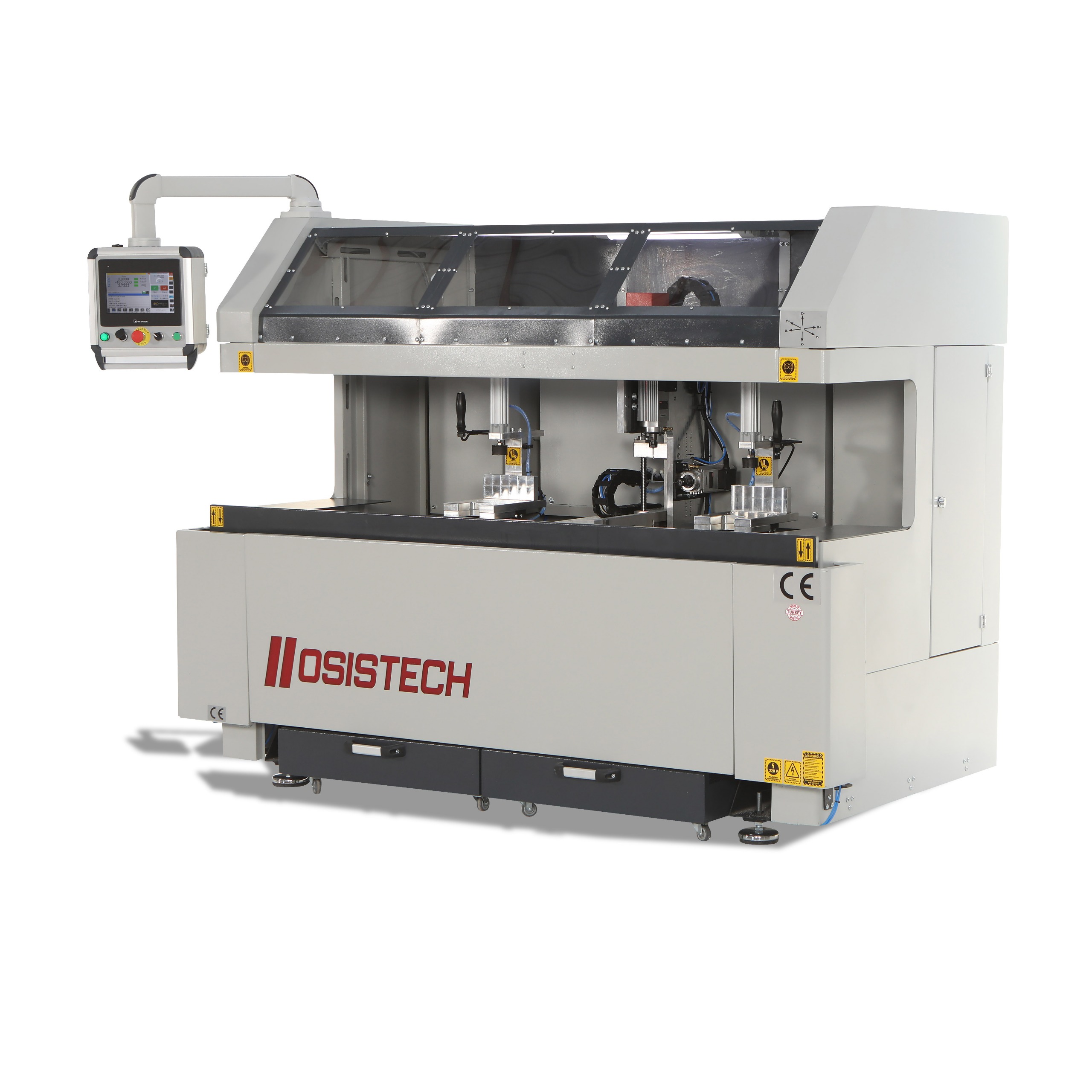 OST-500 3-osé CNC Obráběcí centrum pro PVC a AL profilů